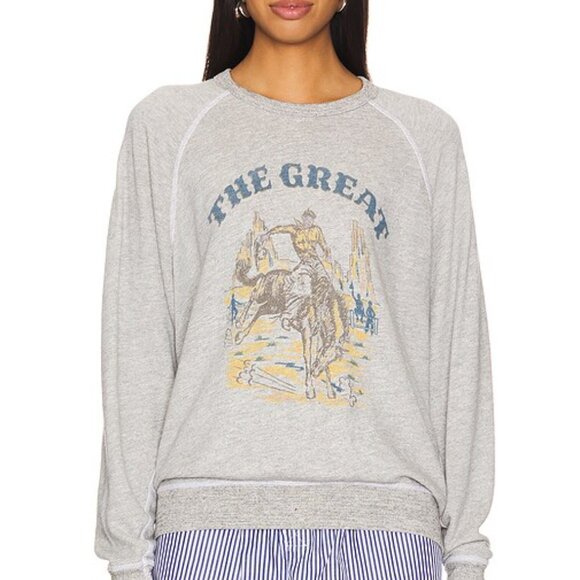 THE GREAT. College Sweatshirt With Rodeo Graphic Medium - Picture 2 of 10